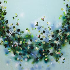 « Flower Swing », grande peinture texturée sur toile, art d'empâtement moderne