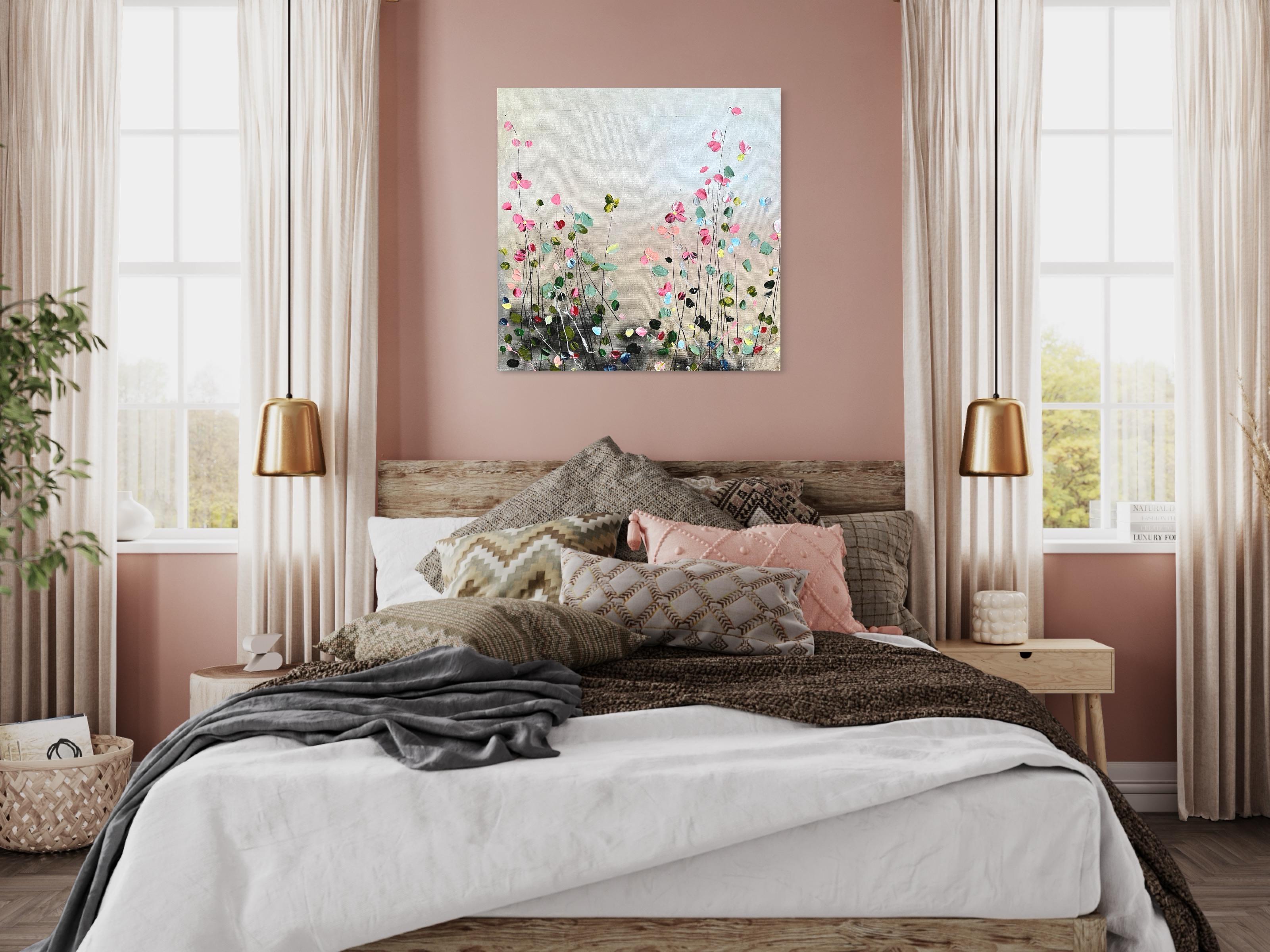Grande peinture florale « Flowers In The Morning » en vente 1