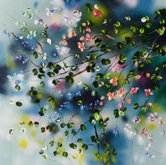 "Fiori"  - quadro d'arte impressionista originale con fiori su tela di cotone