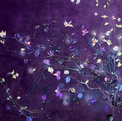 "Fragile Roses in Velvet" textured floral art