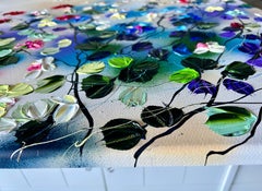 "FULL OF DELIGHTS" floral large textured painting