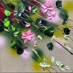 Gartenblumen I – kleines florales Original-Kunstwerk mit impressionistischen Blumen