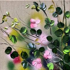 Gartenblumen II – kleines florales Original-Kunstwerk mit impressionistischen Blumen