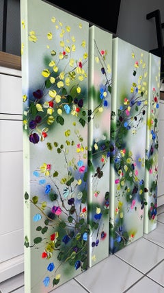 "Garden of Harmony" floral art textured floral multi-part painting