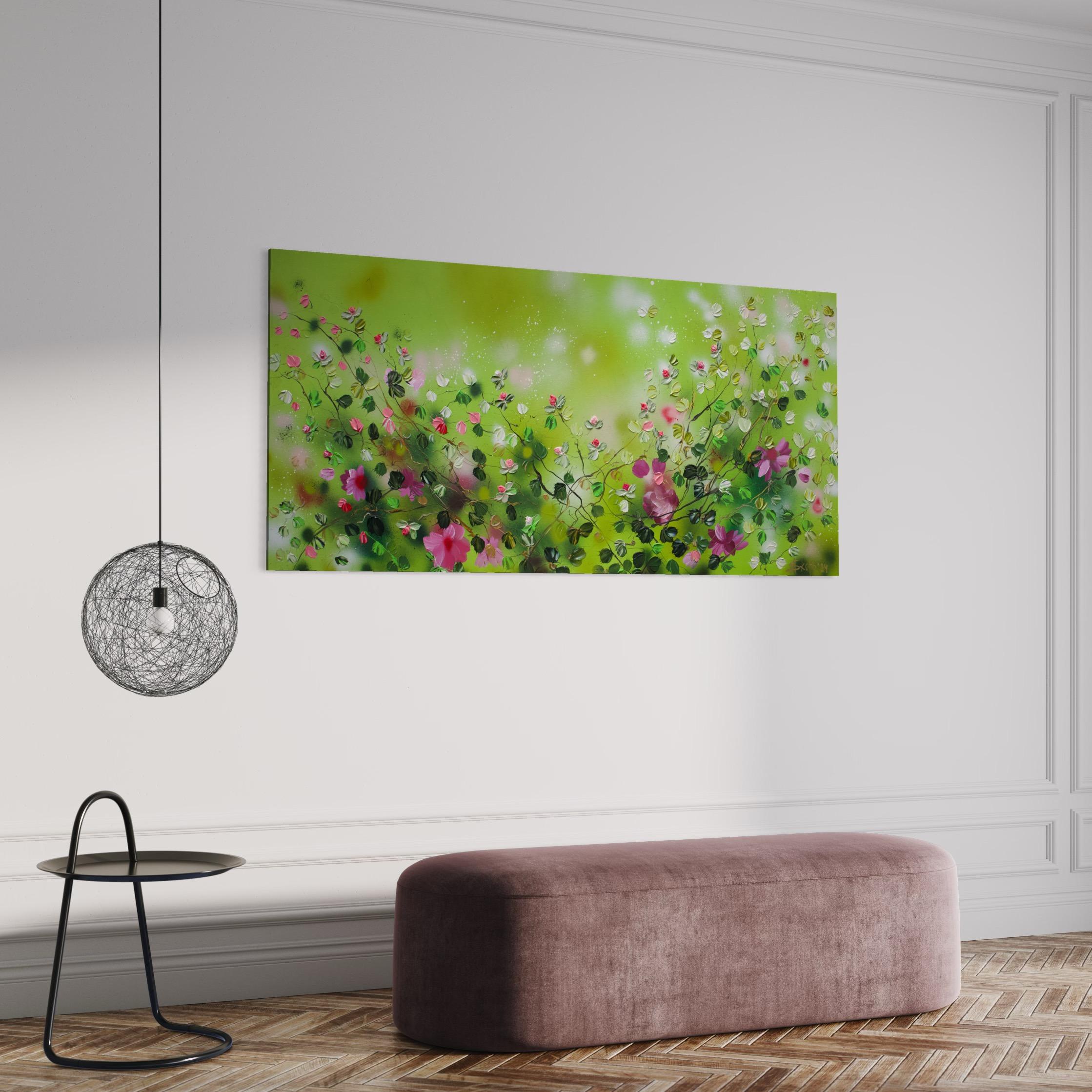 extra großes Blumengemälde „Green FLOWers“ im Angebot 15