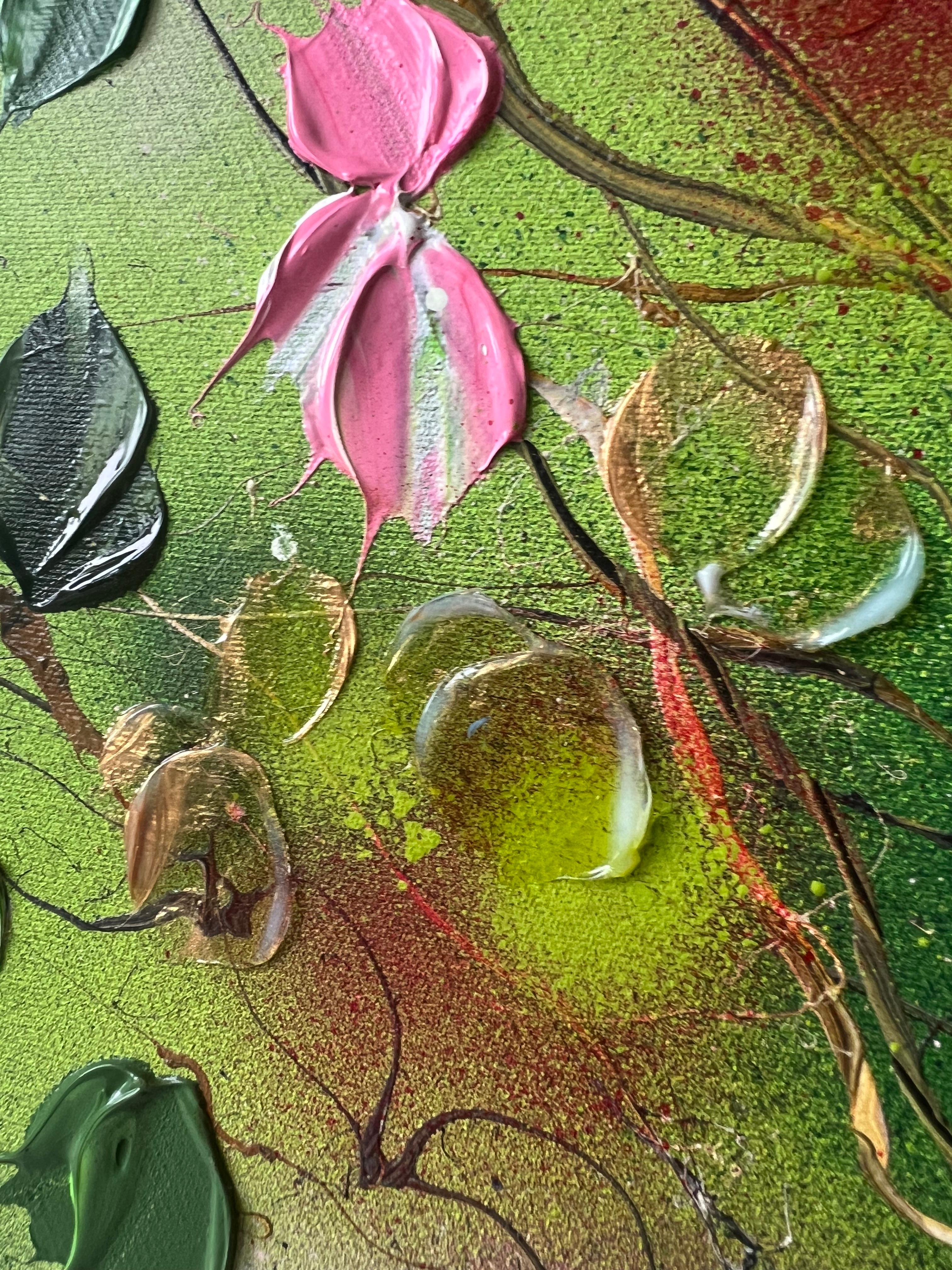 extra großes Blumengemälde „Green FLOWers“ im Angebot 3