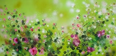 « Green FLOWers » extra large peinture florale