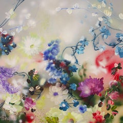 "Hanami Harmony" floral large textured painting