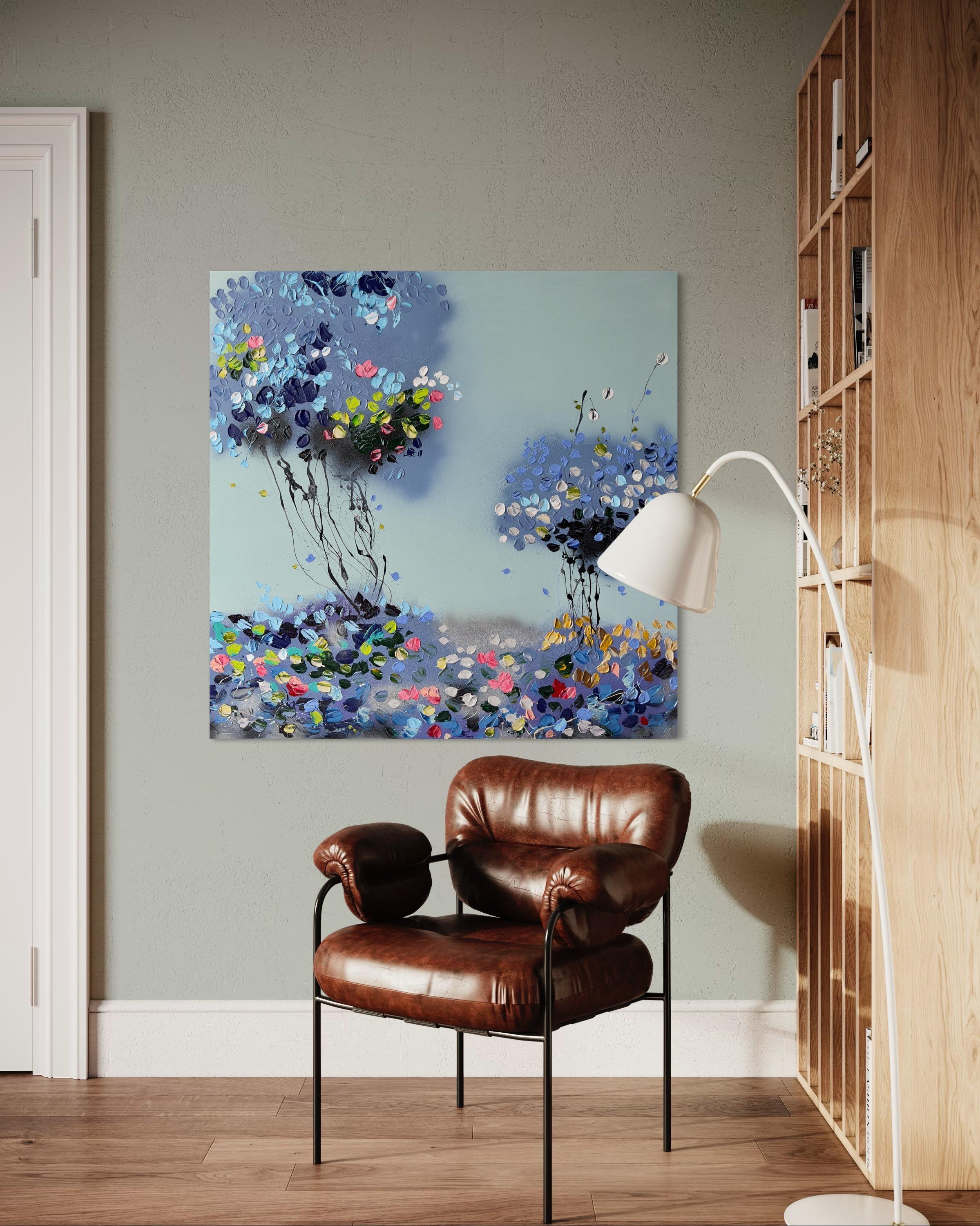 „Wenn wir still sind“, großes Blumengemälde (Abstrakt), Painting, von Anastassia Skopp
