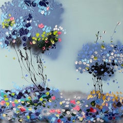"Si nous sommes silencieux" peinture florale de grande taille