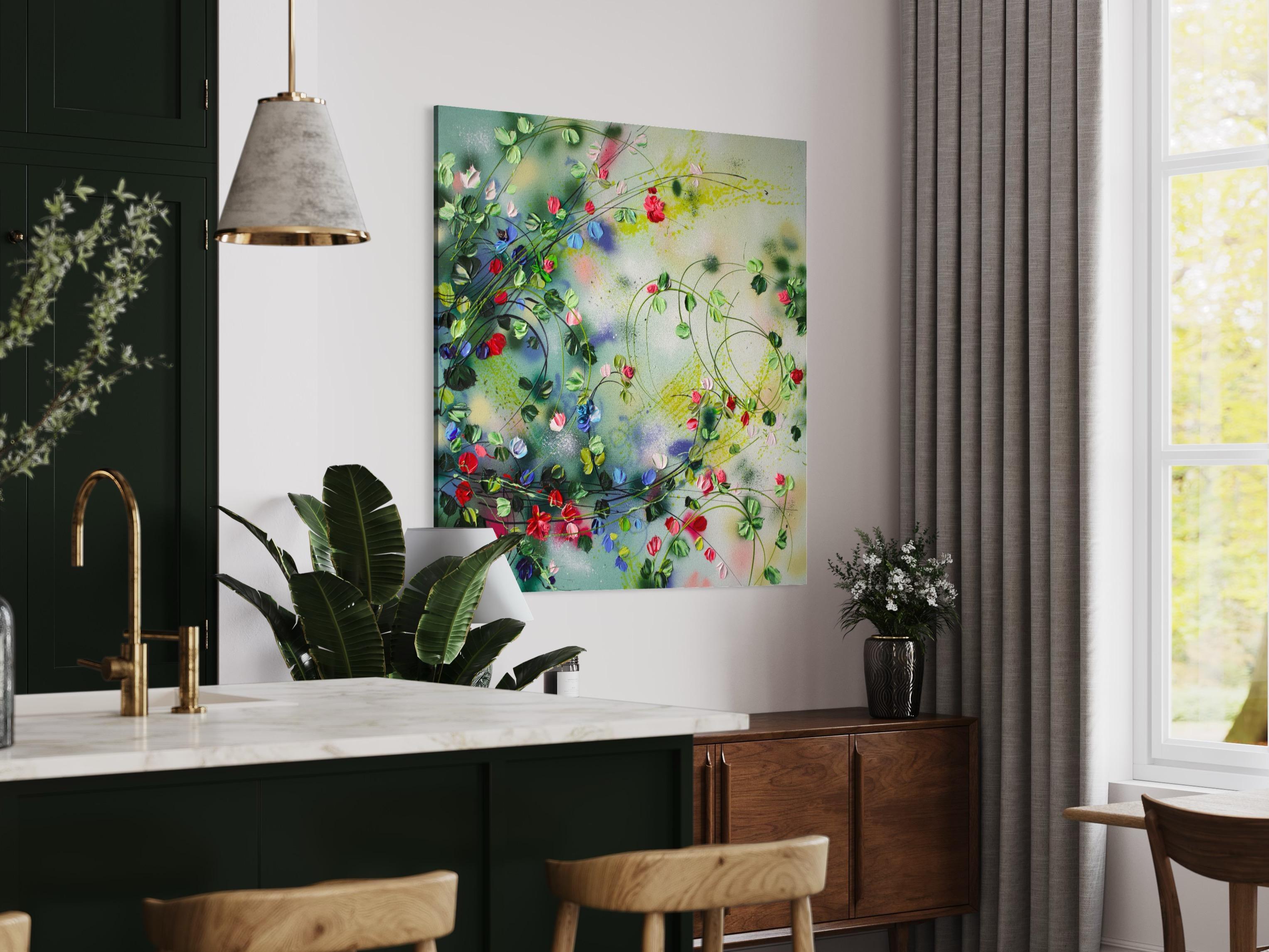 Grande peinture florale « Journey Into Yourself » - Painting de Anastassia Skopp