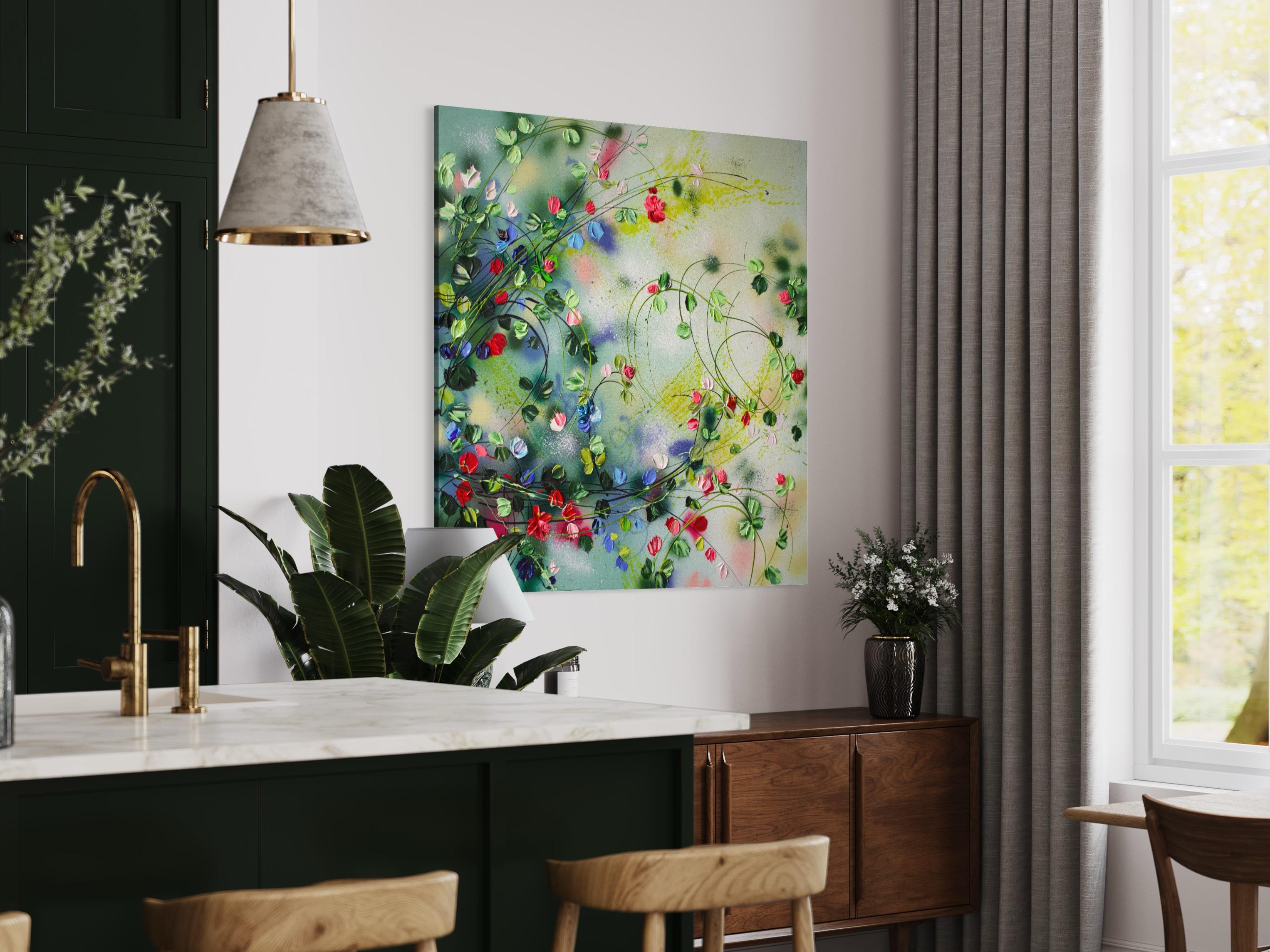 „Journey Into Yourself“, großes Blumengemälde – Painting von Anastassia Skopp