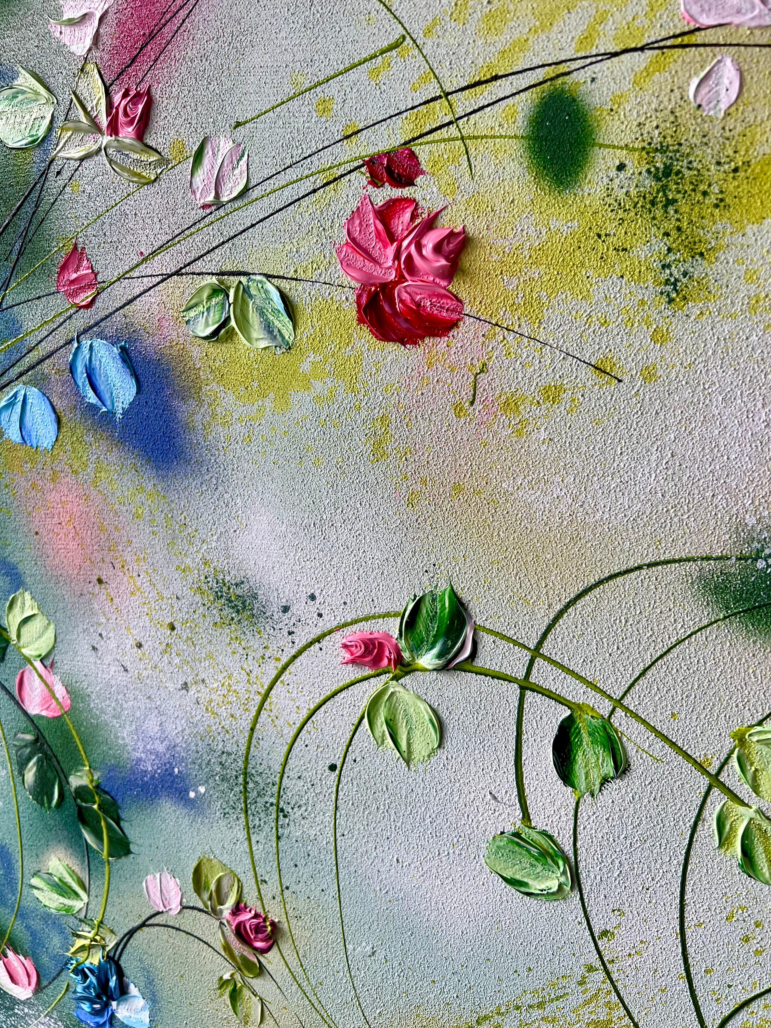 Grande peinture florale « Journey Into Yourself » - Abstrait Painting par Anastassia Skopp