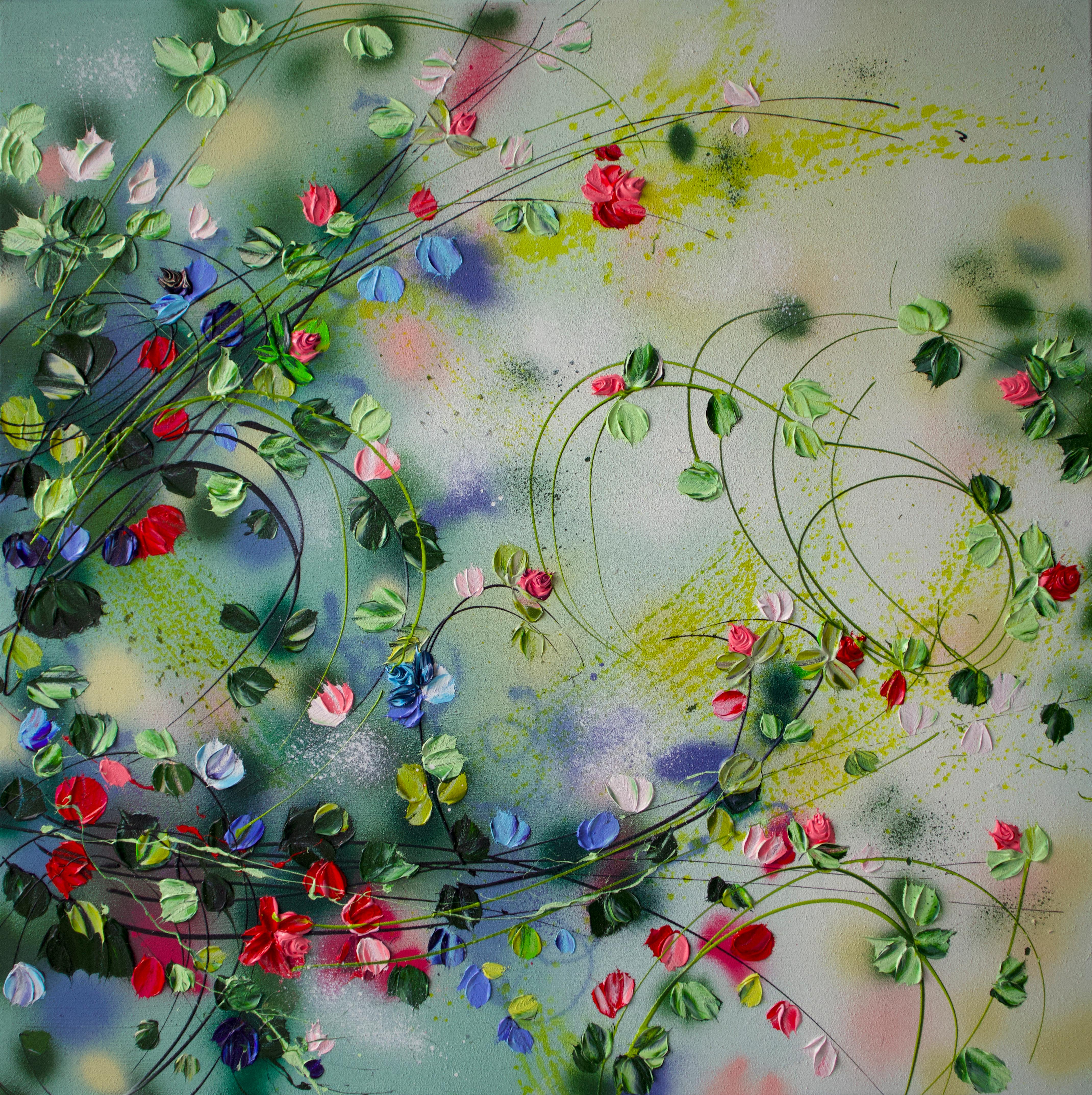 Anastassia Skopp Interior Painting – „Journey Into Yourself“, großes Blumengemälde
