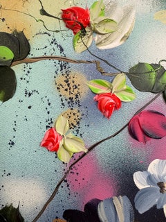 "Kaori V"  - colorful impressionistic painting with flowers on canvas