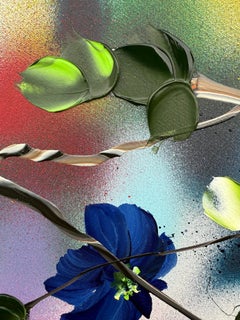 "Kaori VI" - grande quadro impressionista colorato con fiori su tela