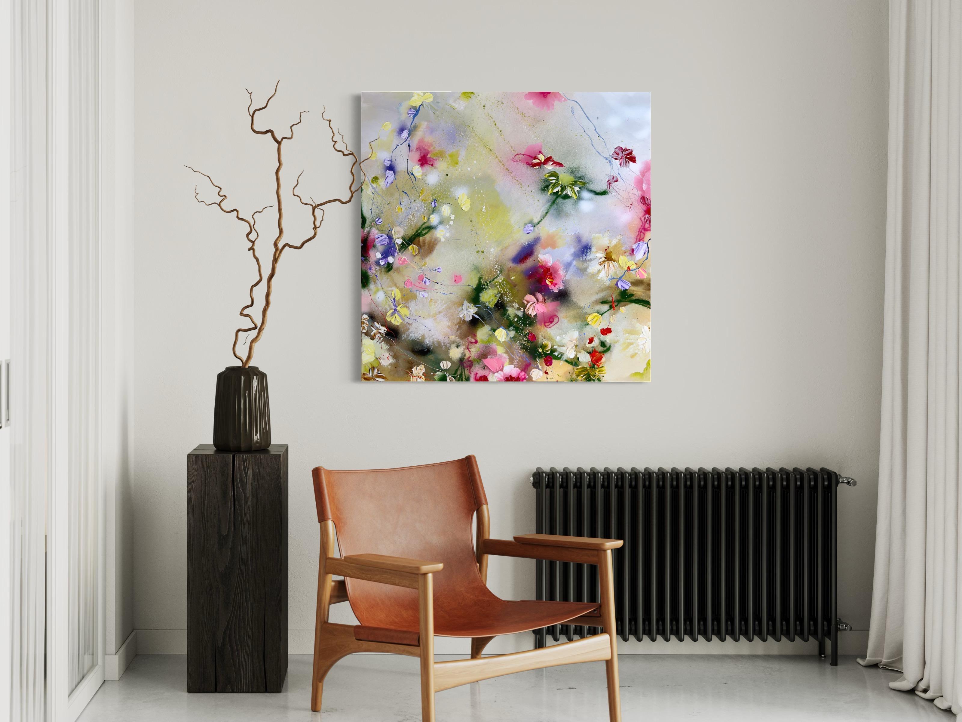 Abstract textured acrylic painting on canvas 100x100x2 cm (39,4 x39,4 x 0,8 inches). Mixed Media on gallery wrapped canvas. The work is ready to hang. No framing required. The sides of the work are painted.
The artwork is signed, dated and titled.
