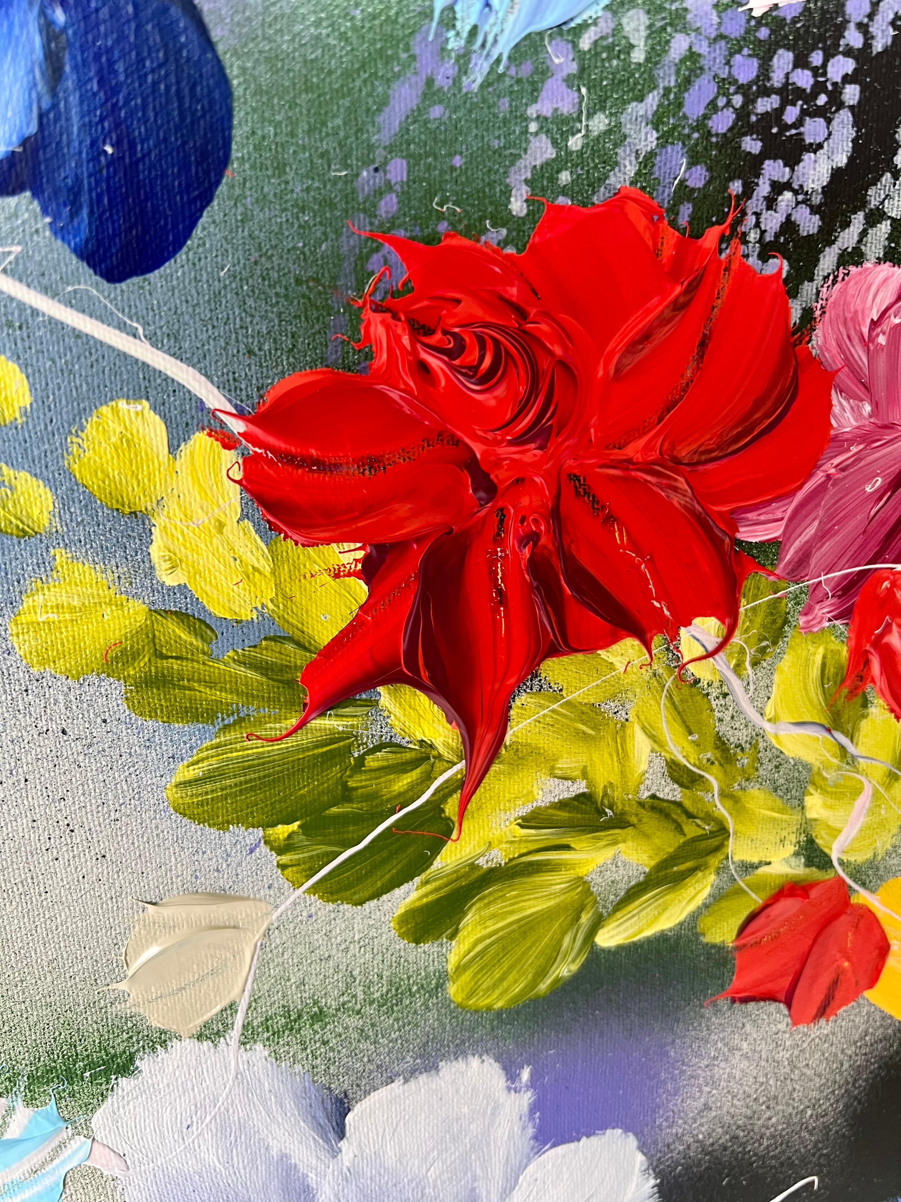 Peinture d'art floral Komorebi XV en vente 2