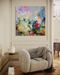 "Komorebi XV" pintura floral de gran colorido