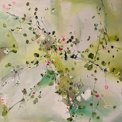 Light green floral art "Spring Smells"