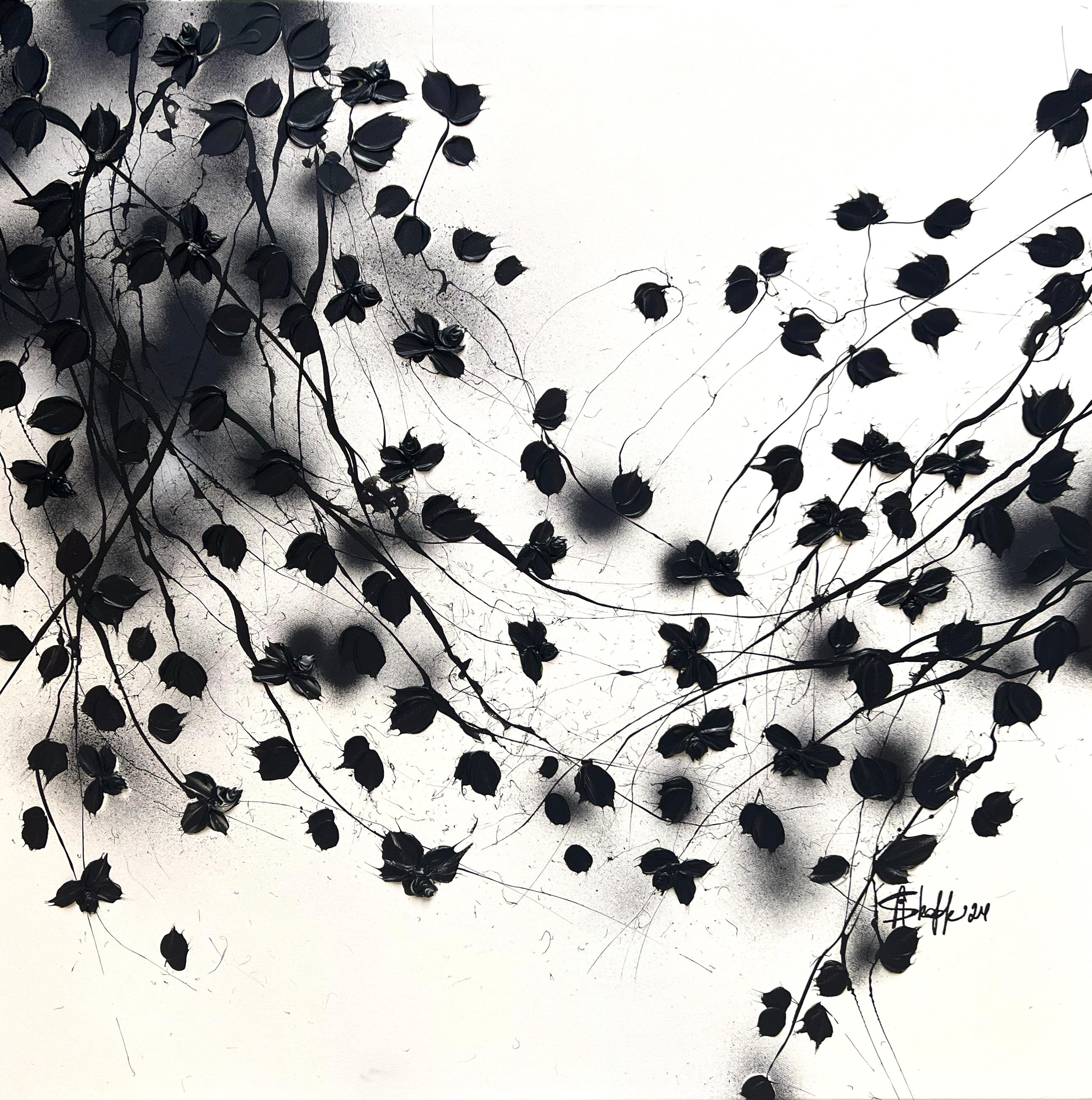 Abstract Painting Anastassia Skopp - "Monochrome Elegance" art noir et blanc
