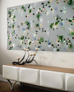 "Morii" extra large floral grey painting