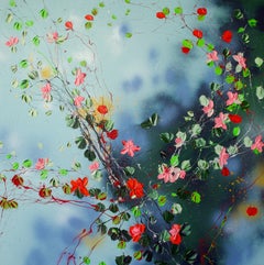 "Matin dans le jardin" peinture florale grand format