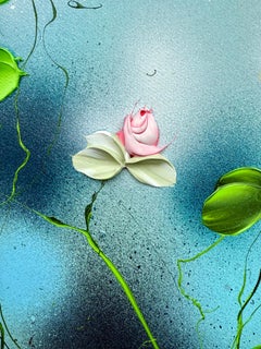 "Gelassenheit am Morgen" - impressionistische Malerei mit Blumen auf Leinwand