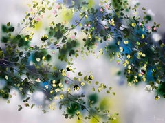 Overhead - Großes Gemälde auf Leinwand, Rosengarten, Blumen