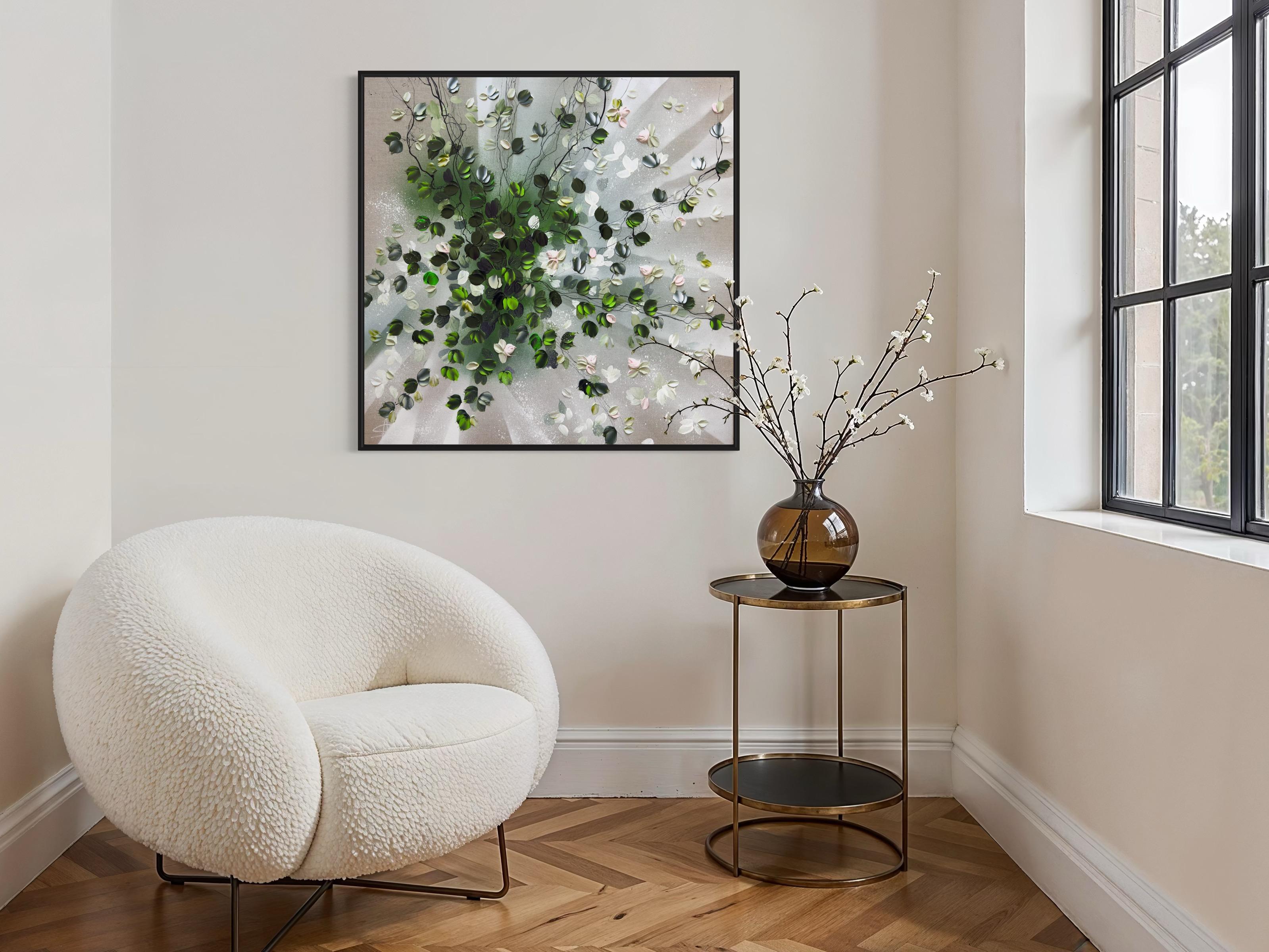 Petals in Light - original impressionistic floral art on linen canvas For Sale 5