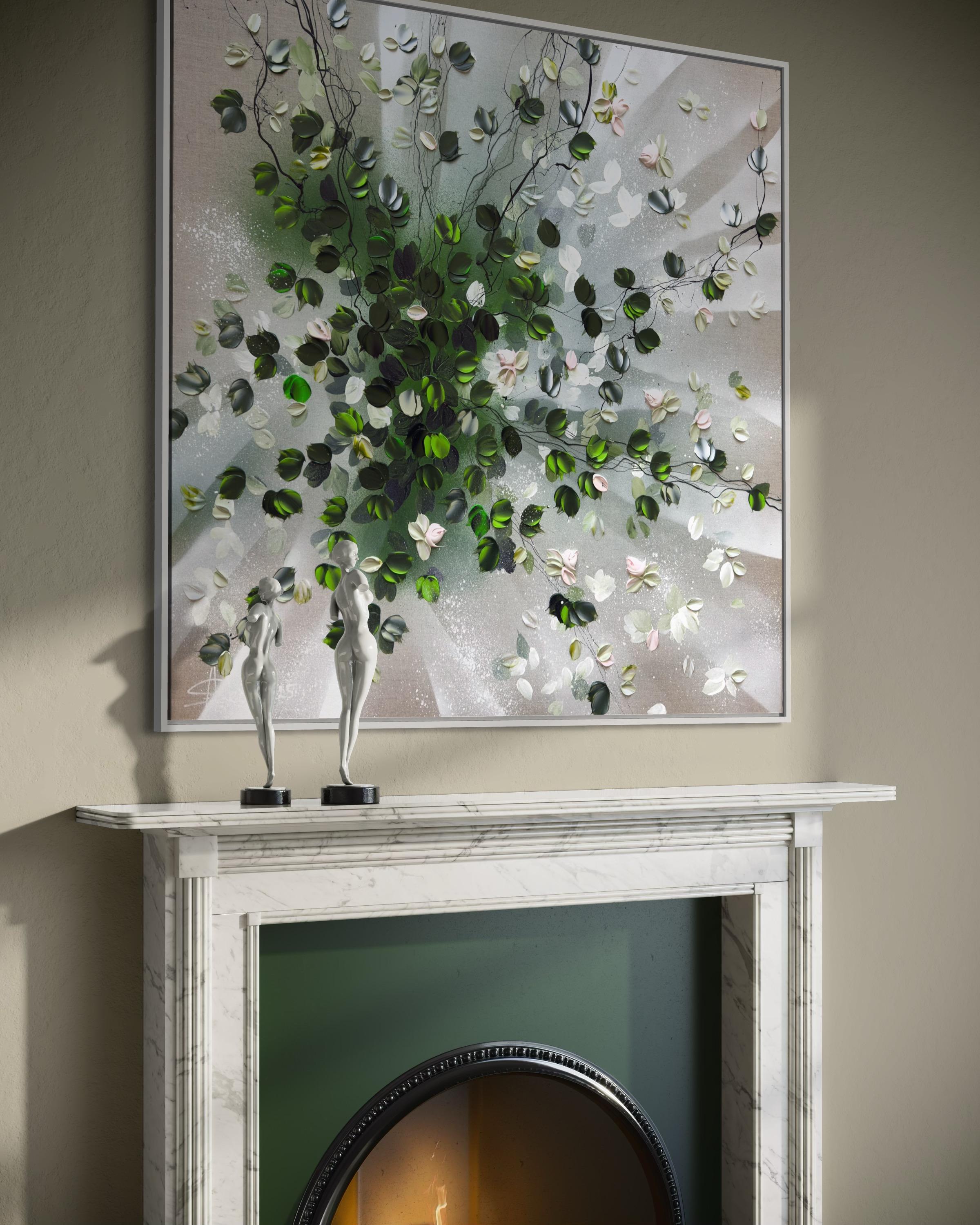 Petals in Light - original impressionistic floral art on linen canvas For Sale 10