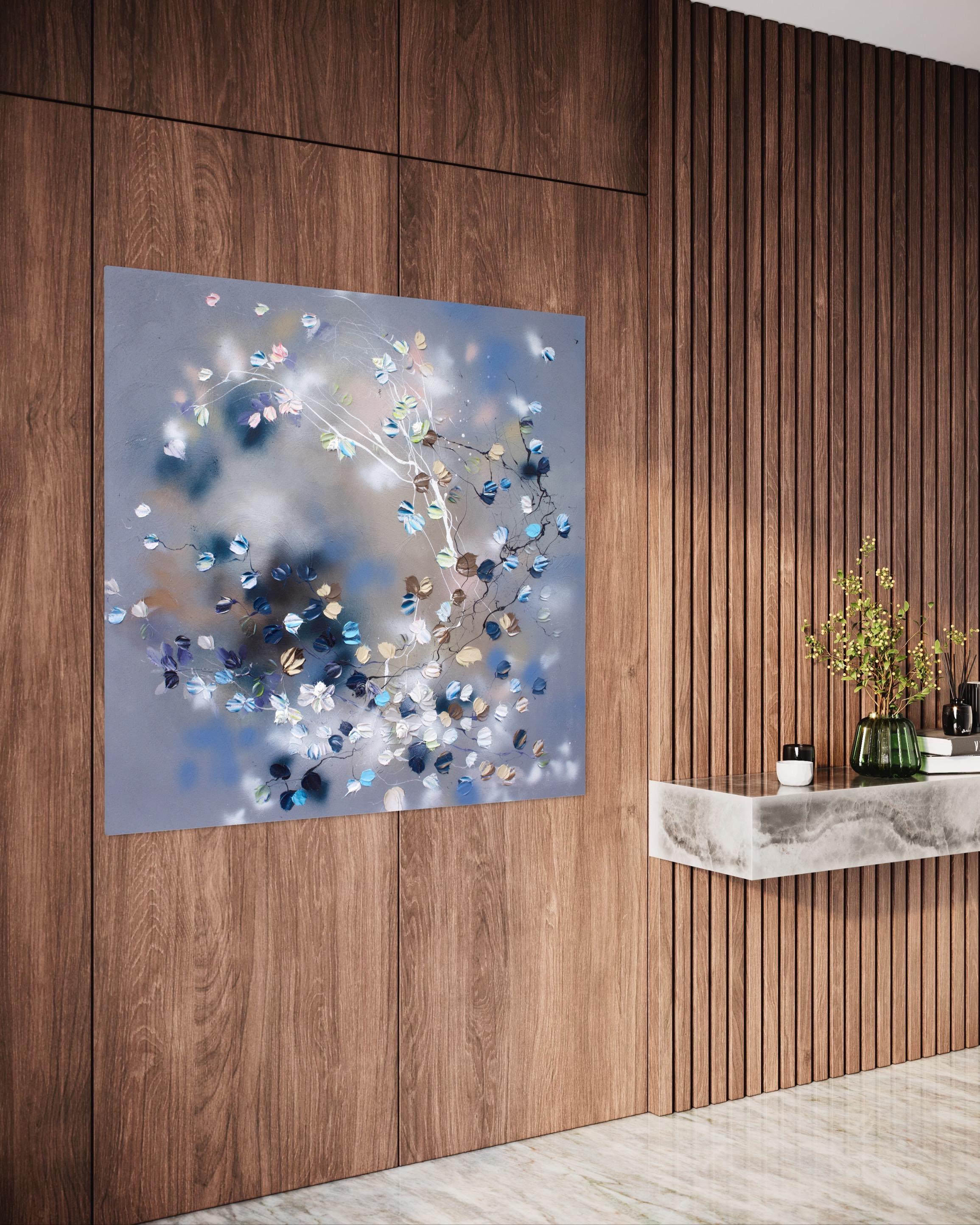 Grande peinture florale « phénoména X » en vente 7