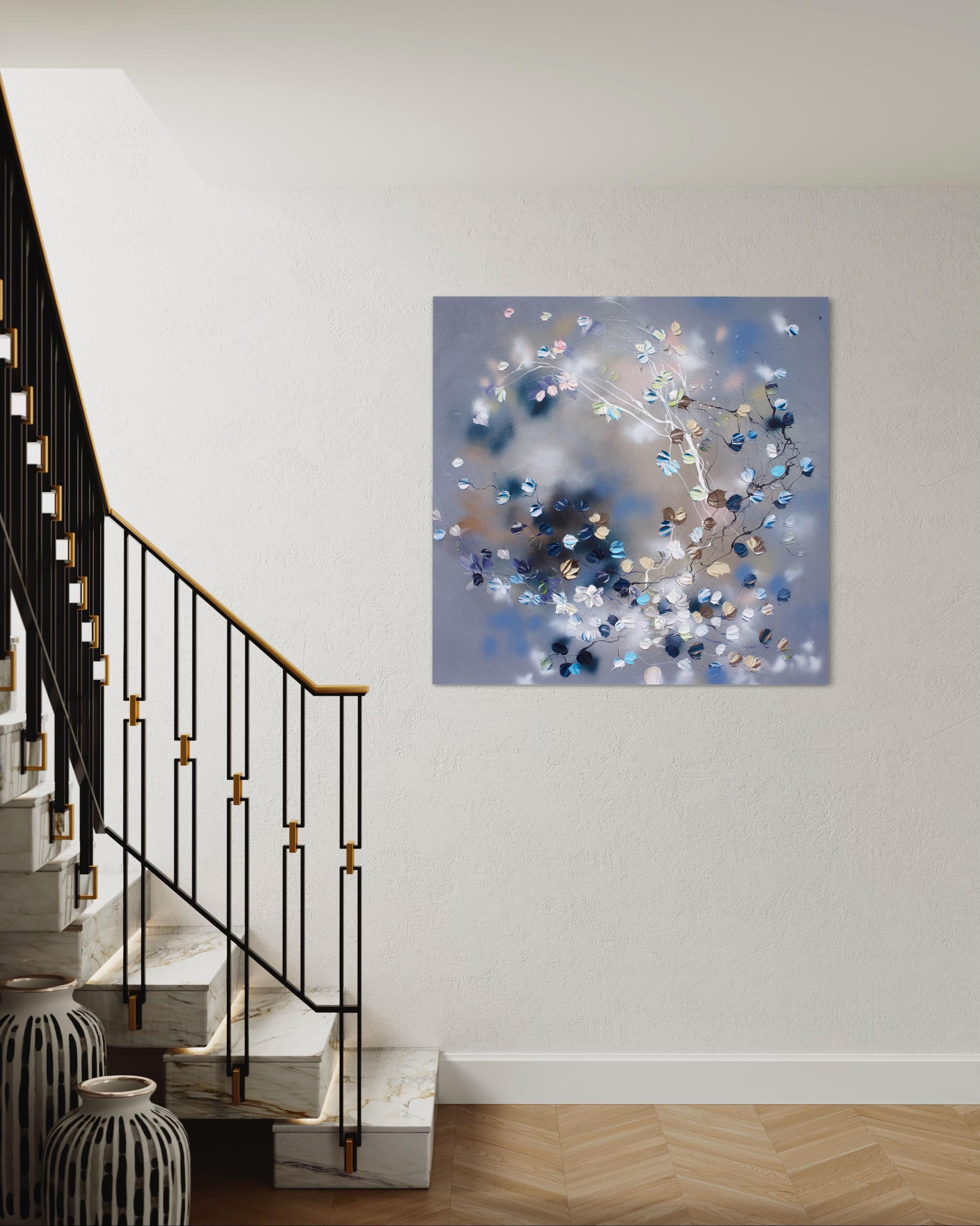 Grande peinture florale « phénoména X » en vente 9