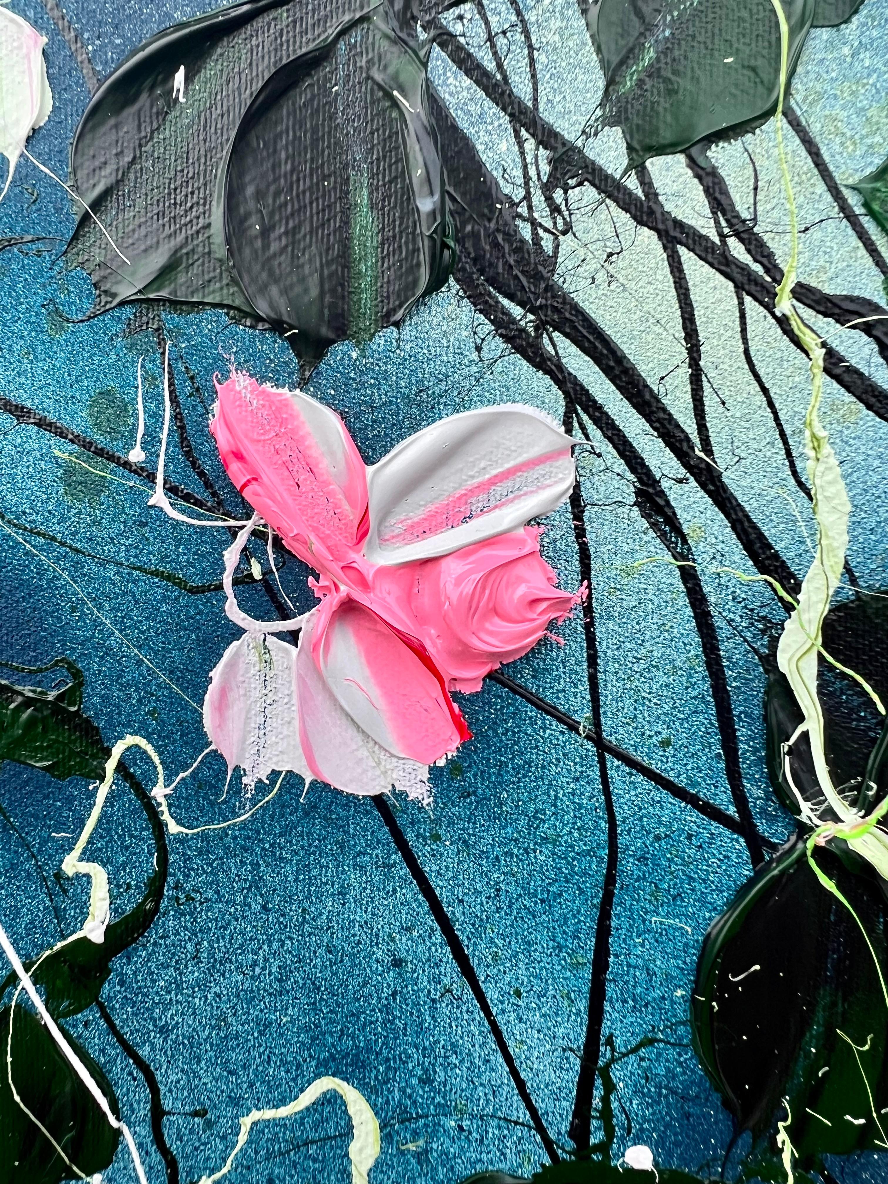 Quiet Garden III“, großes Blumengemälde im Angebot 6