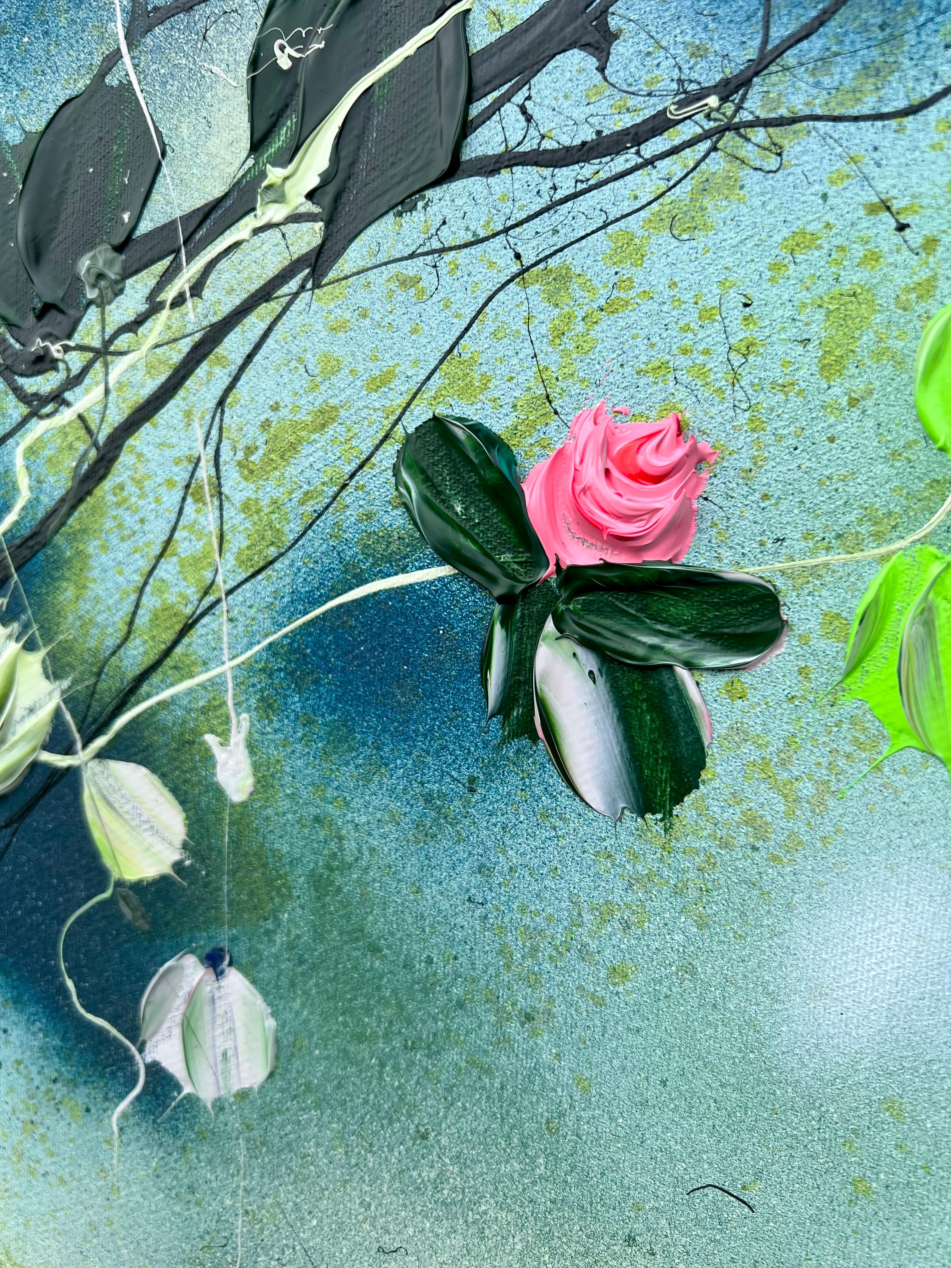 Quiet Garden III“, großes Blumengemälde (Abstrakt), Painting, von Anastassia Skopp