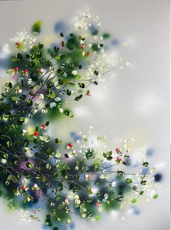 "Rosenstrauch III"  extra großes Gemälde auf Leinwand, Rosengarten, Blumen, Rose