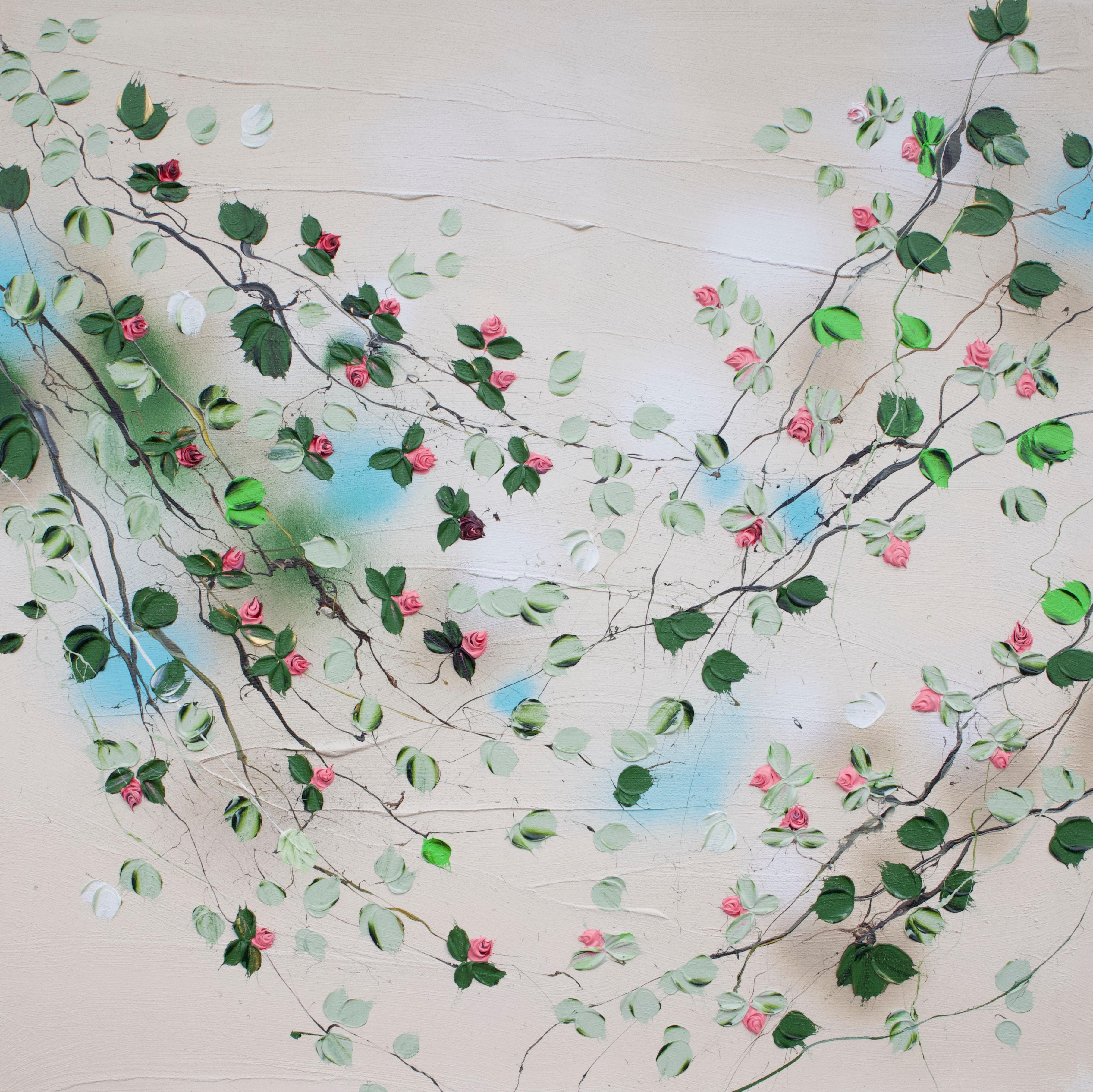 Anastassia Skopp Abstract Painting – „Rose Ephemerality“ Blumenkunst