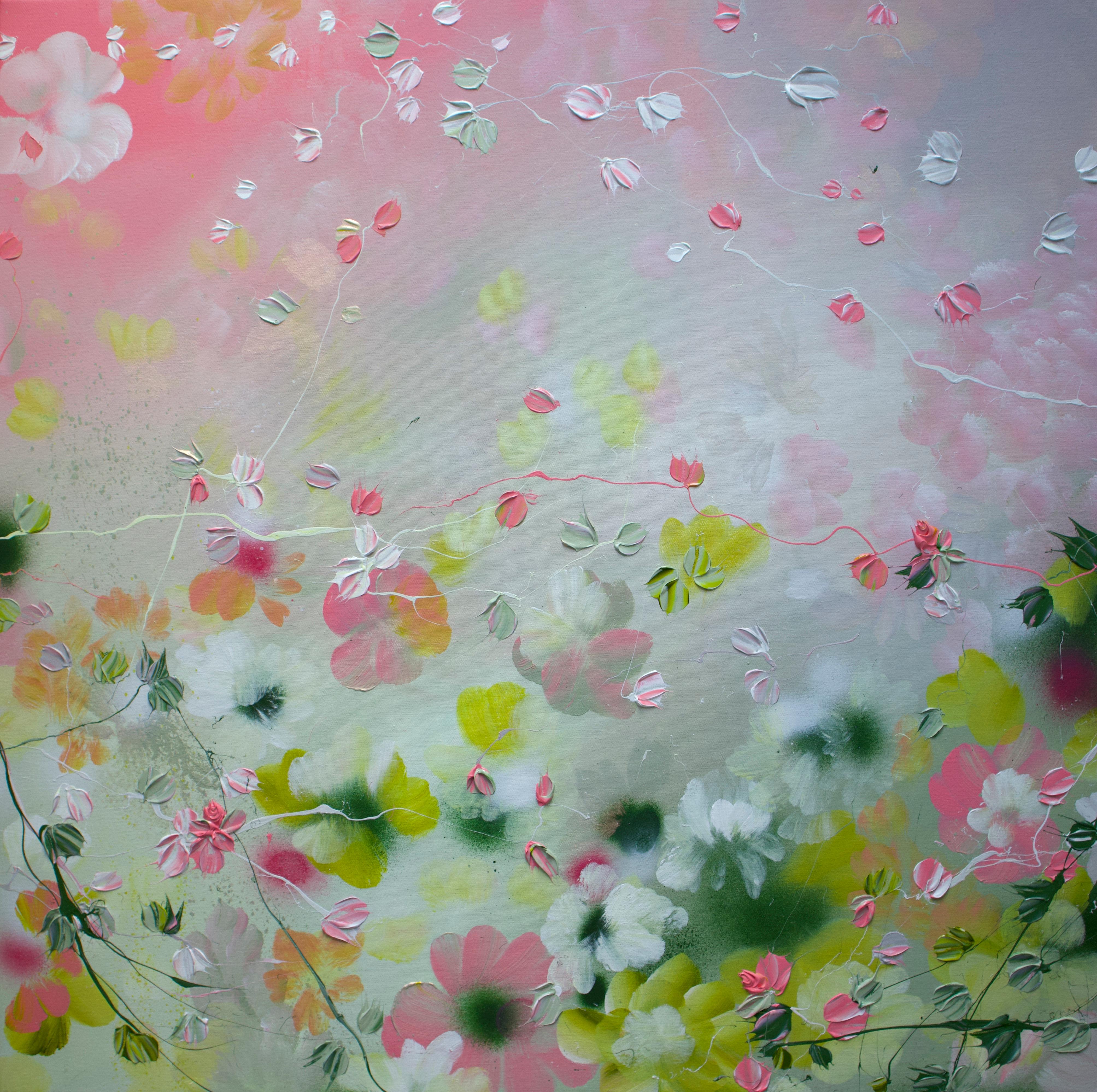 Anastassia Skopp Interior Painting - "Sakura Roses" floral large painting