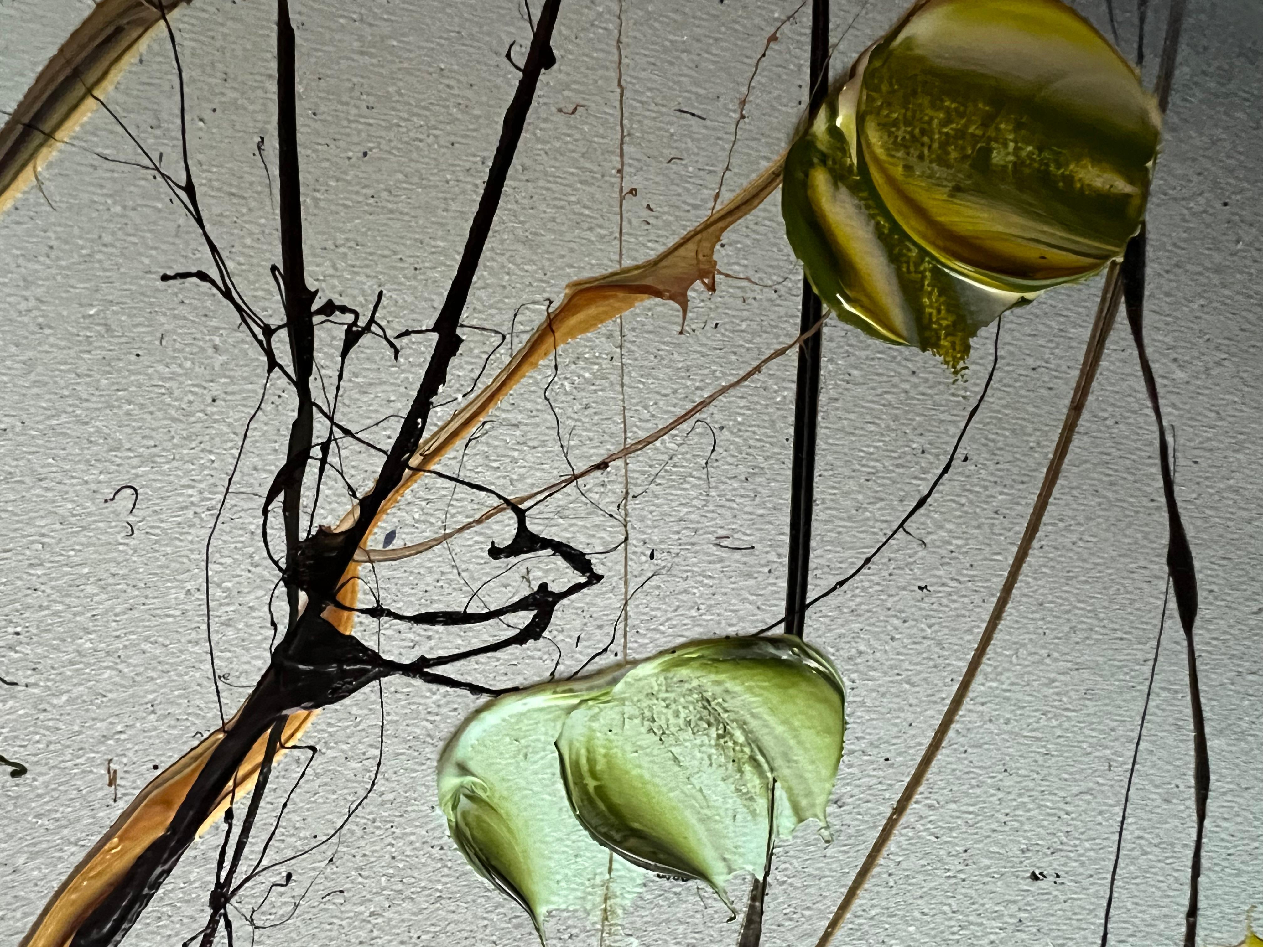 „Satori Blooms“ modernes geblümtes Impasto-Gemälde auf Leinwand im Angebot 3
