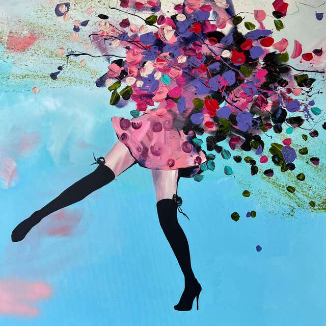 Anastassia Skopp - "Summer Episode" floral large painting For Sale at