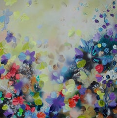 "Some Flowers" floral large painting