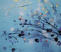 Textured colorfull floral painting "Flowing Air"