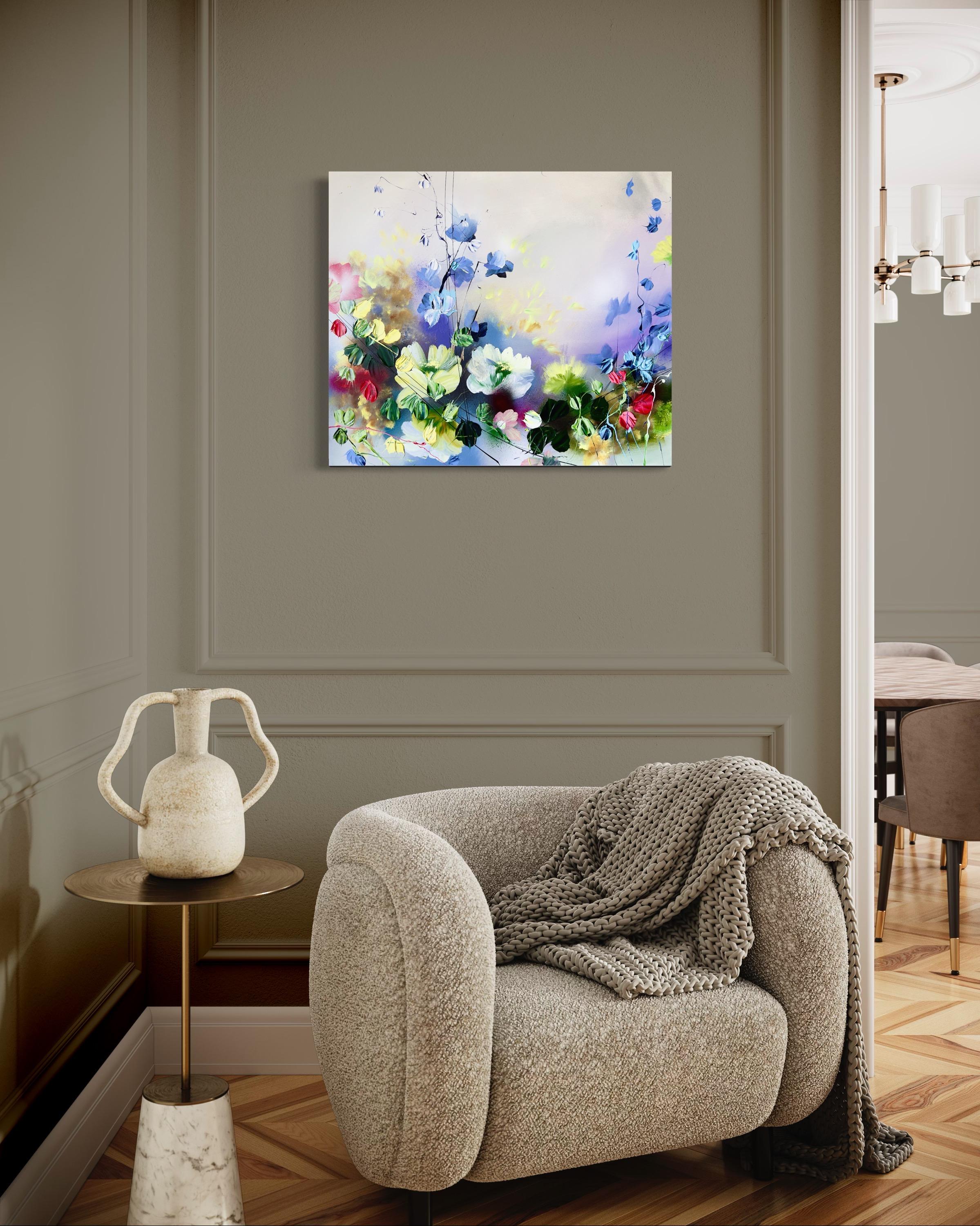 Scopri la bellezza e l'interconnessione della natura attraverso le mie opere d'arte originali. Questo quadro astratto in acrilico su tela misura 60x70x3,5 cm (23,6x27,5x1,7 pollici) e presenta una tecnica mista su una tela avvolta in galleria. Il