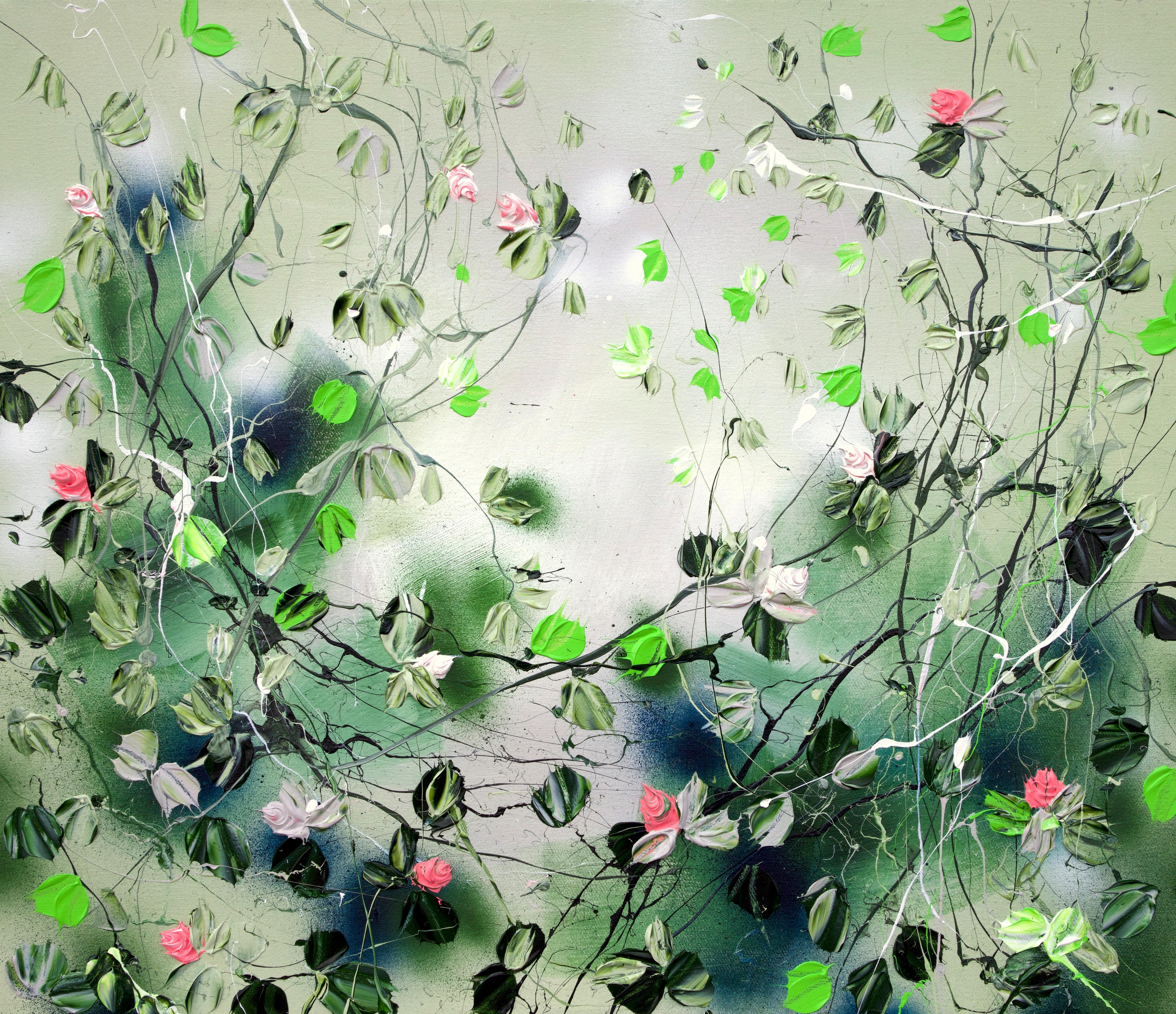 Peinture florale texturée colorée "Wild Garden"