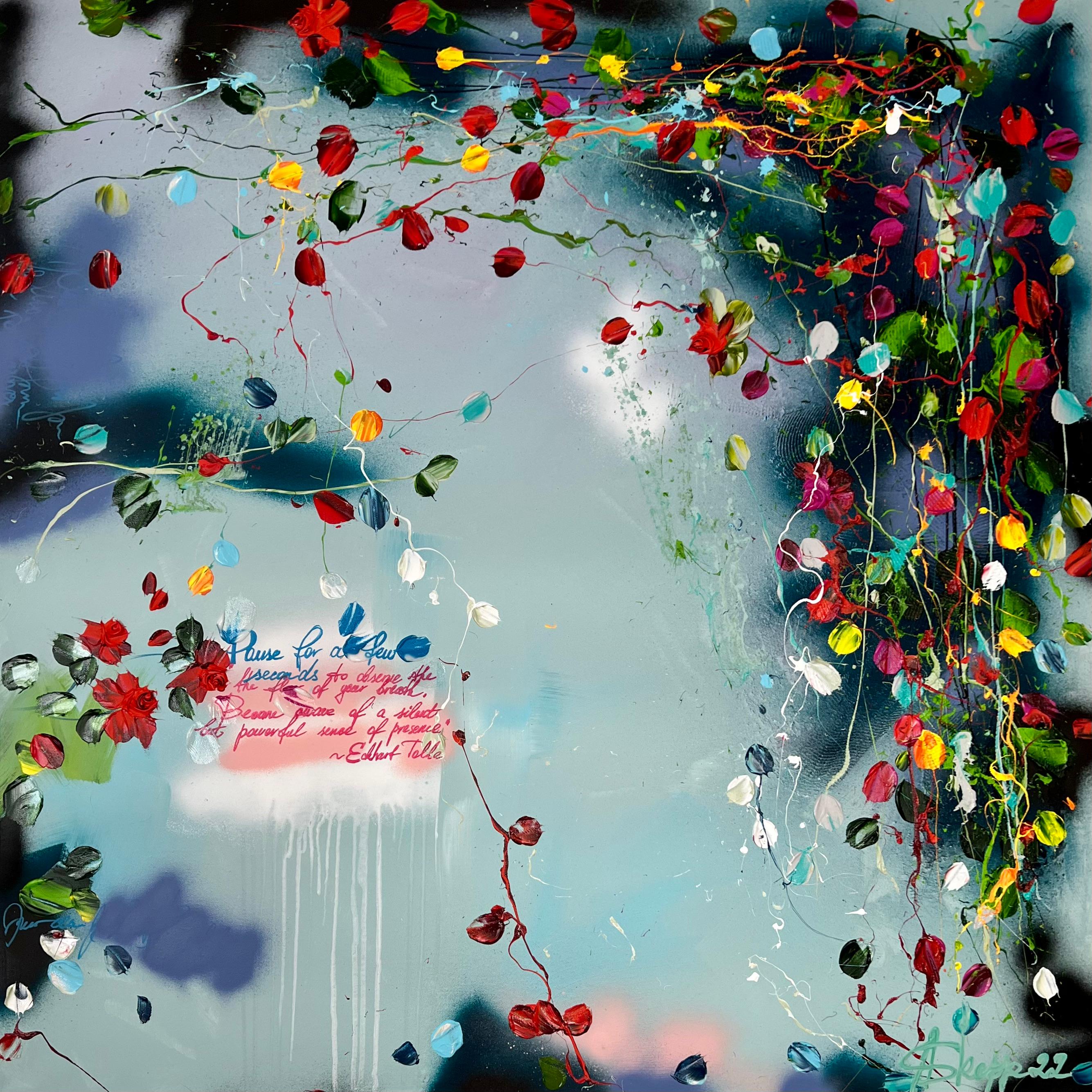"The Magic Of Silence" floral large painting