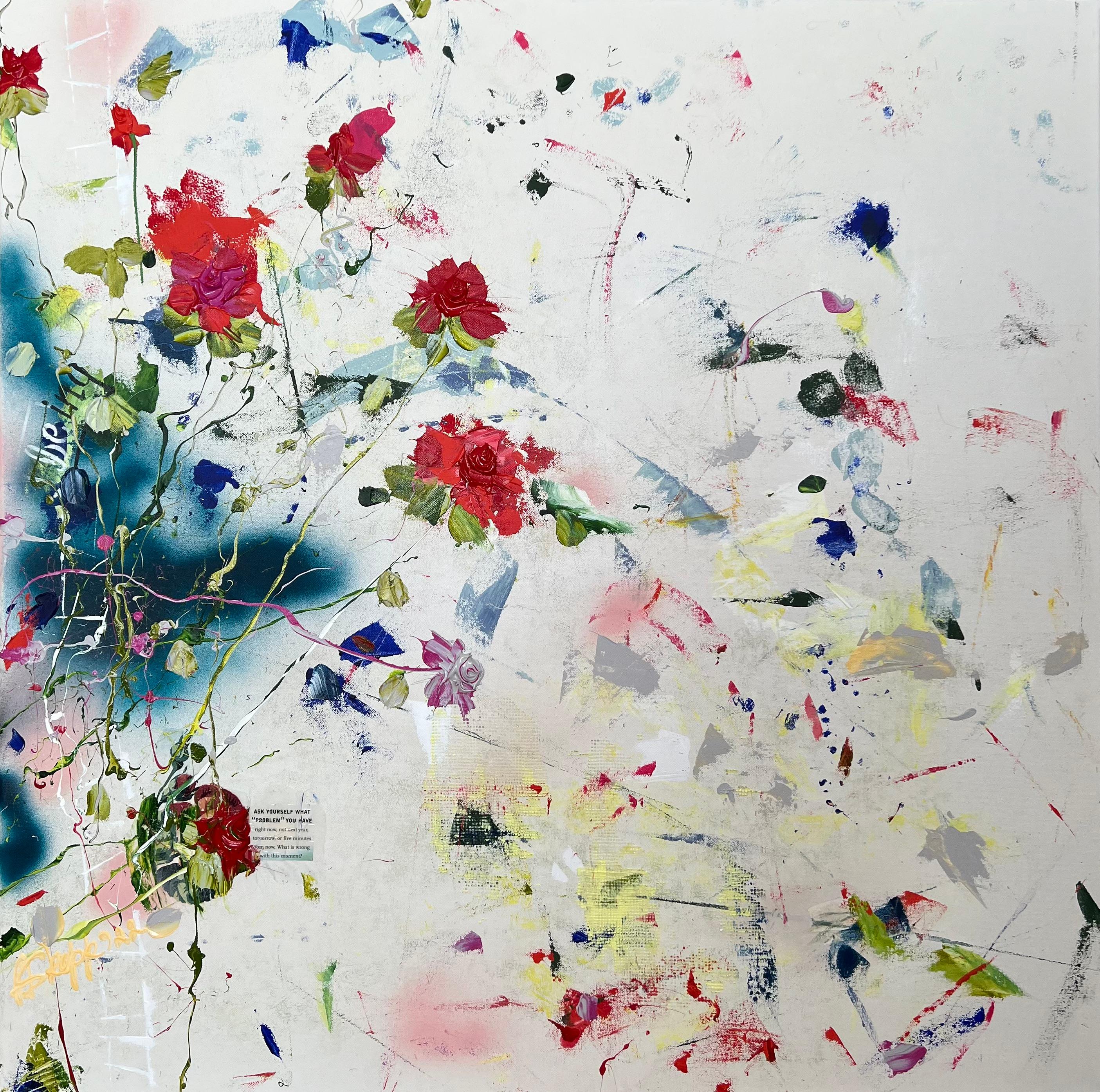 "Weekend Of Thoughts" floral large painting