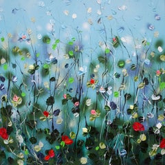 "Wild Roses" floral large painting