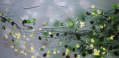 "Yellow Roses After Rain" floral art landscape format