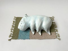 Escultura figurativa de gres: 'Cerdo, domesticado'