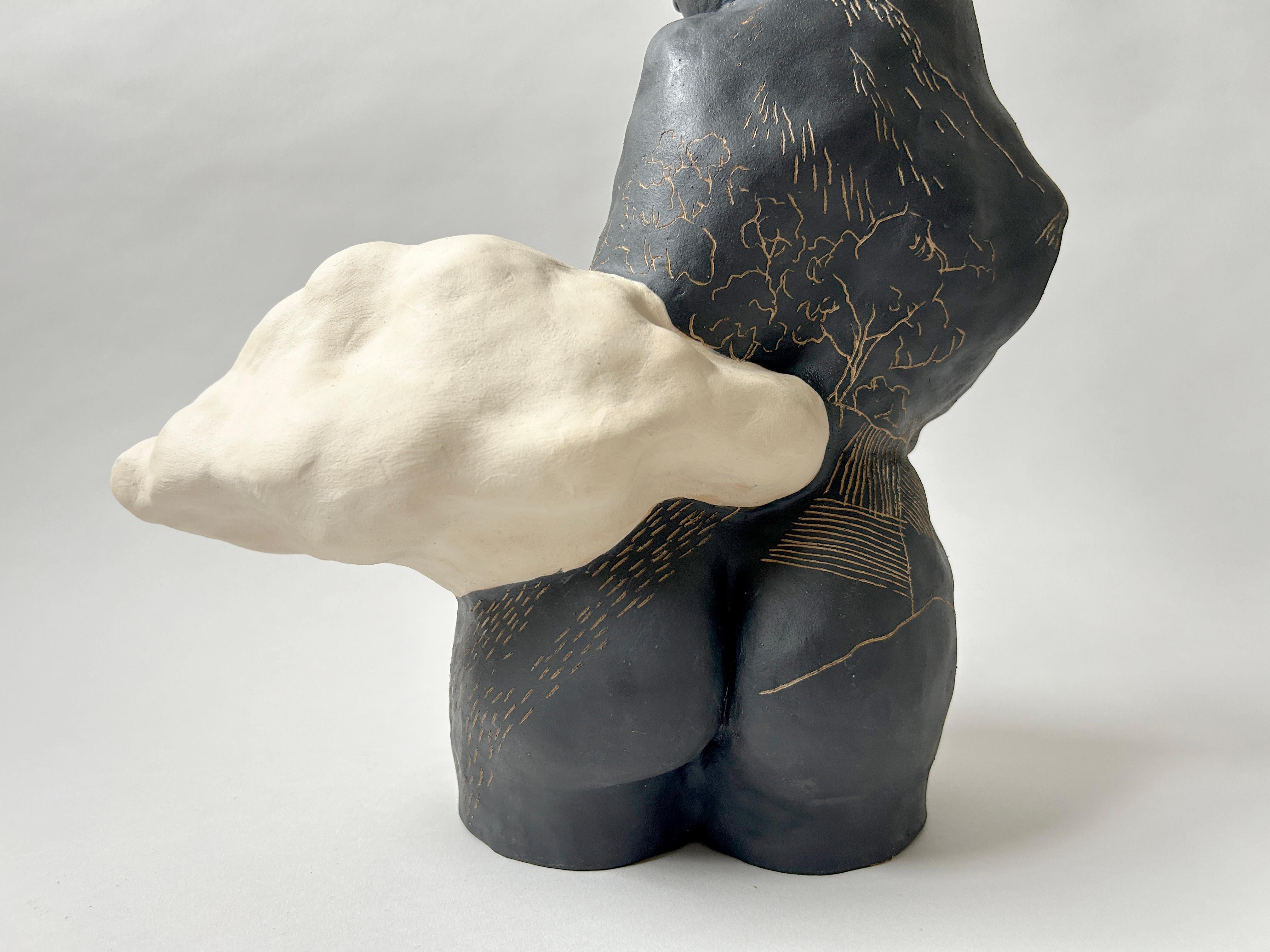 Escultura figurativa de gres: 'Figura de paisaje l' - Sculpture Contemporáneo de Anastassia Zamaraeva 